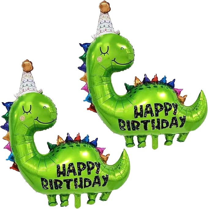 Large Green Dinosaur Balloons,2 PCS 35 Inch Dino Balloons,Dinosaur Birthday Balloon