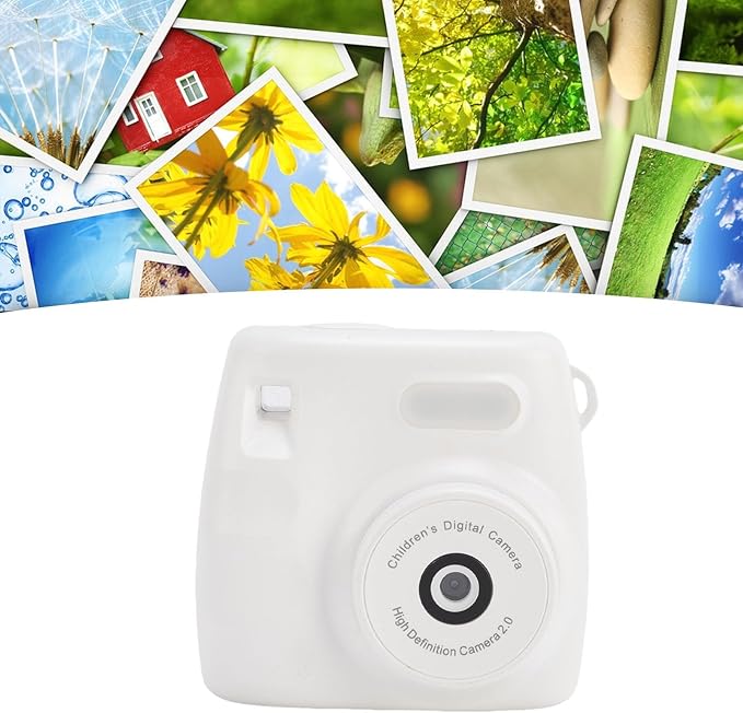 Asixxsix Digital Camera for Kids, 48M 1080P HD Digital Video Camera with Flash and 800mAh Li Battery, Rainproof USB Children Camera for Toddler Teens Students Boys and Girls (White)