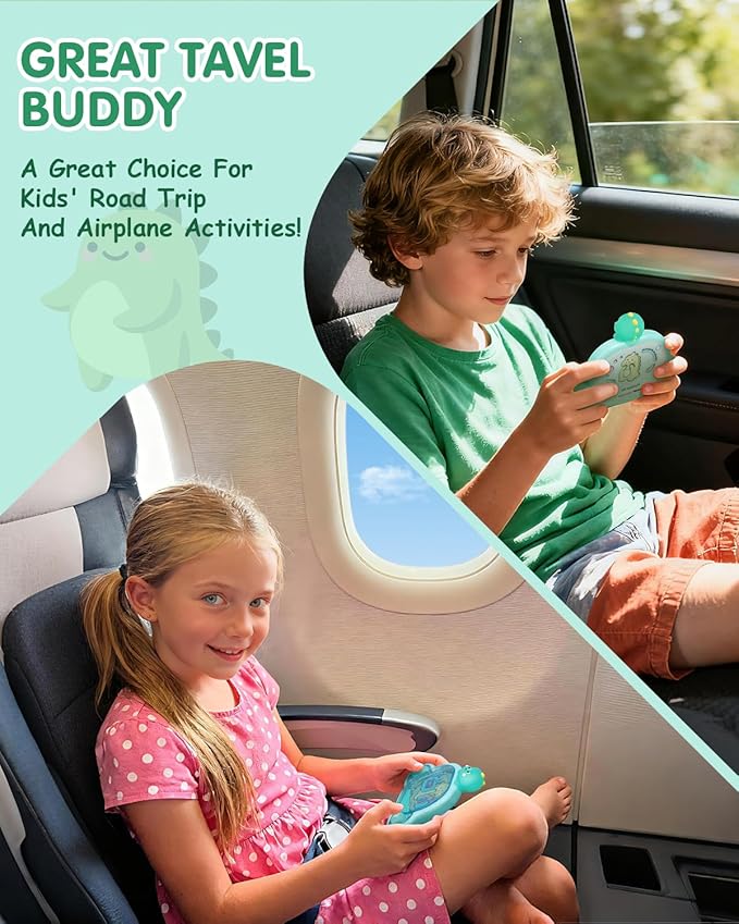Handheld Water Game with Light - Unicorn & Dinosaur Toys - Water Ball Target Toy for Kids Ages 3+, Retro Fidget, Screen-Free Car Travel Game, Road Trip, Airplane, Portable Autism Gift
