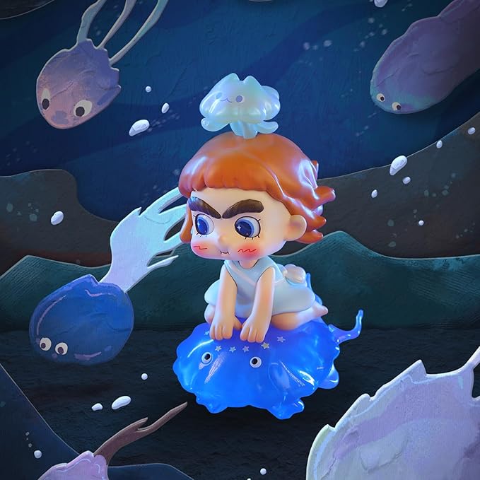 52TOYS CiCiLu Ocean Messenger Series Blind Box, 1 Pc Collectible Toy Kawaii Creative Gift Room Decor Desktop Decoration 3.94 Inch, Gift for Birthday Party