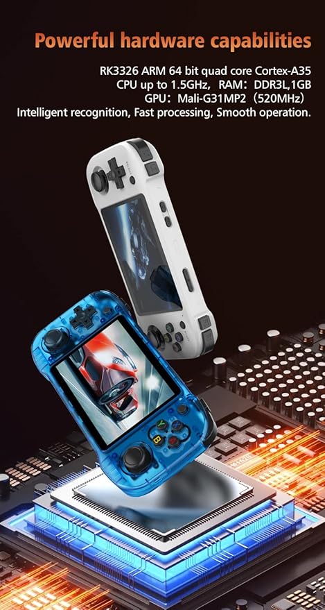 R46H Retro Handheld Game Console - Over 15000 Classic Games, 4.2- Inch IPS Screen, Over 10+Emulators, Rechargeable Portable Pocket Game Console，ChristmasGift (64G White)