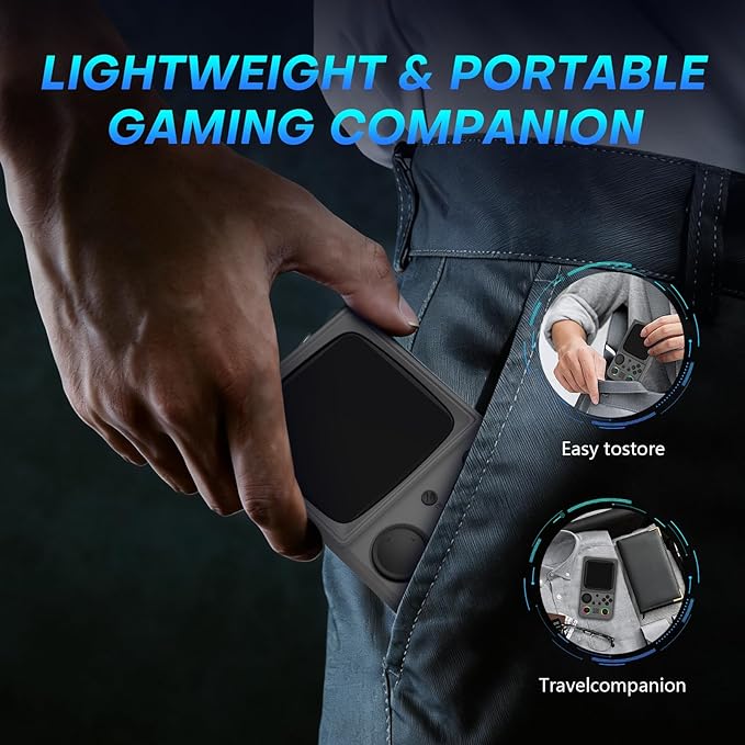 R36TMAX Retro Handheld Game Console, Retro Gaming Console with 4.0 Inch 720x720 IPS Screen, Portable Handheld Linux System, 4000mAh Battery (Charcoal Gray-64GB)