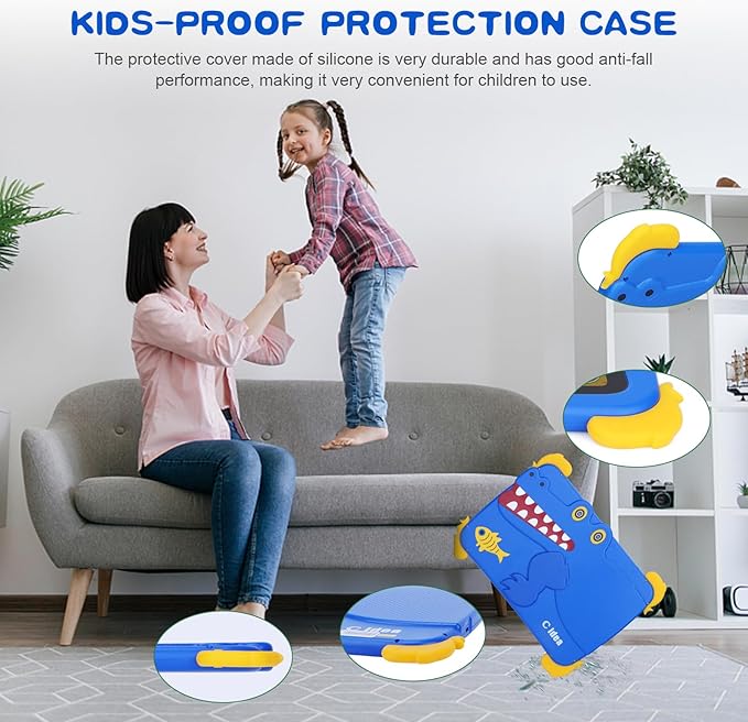 C idea Android 13 Kids Tablet,10.1 inchTablet for Kids,Children Tablet 4GB RAM+64GB ROM(1TB TF), FHD IPS Screen,Pre-intalled IWAWA,6000mAh Battery,5G WiFi|Great Gift for Toddler(Blue)