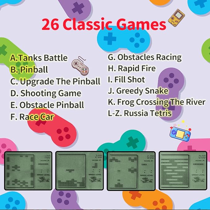 24Pcs Video Game Party Favors Valentines Day Gifts for Kids, Mini Game Keychain Arcade Party favors Birthday Supplies Classroom Prizes for Boys and Girls