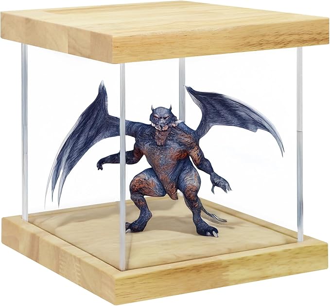 BenchPro Clear Acrylic Display Case for Trophy, Collectibles, Assemble Cube Display Box Stand Dust Proof Protection Showcase for Action Figures Toys. (1" Thick Wood, 8" H x 8" L x 8" D)