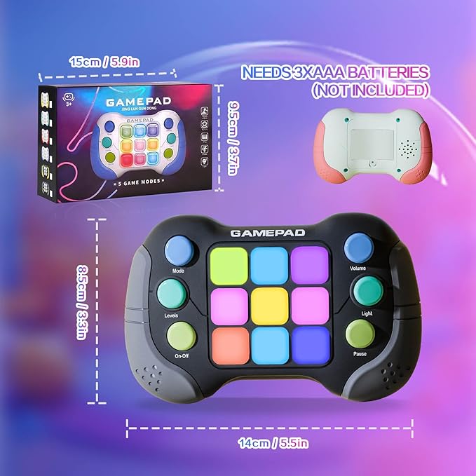 Christmas Fast Push Game Fidget Toys Handle, Upgraded Flashing Quick Press Games Pro for Kids, Speed Push Light Up Fidget Game, Educational Handheld Console Gamepad Toy for Boys Girls