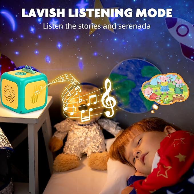 Eduboy Kids Story Projector for Toddlers,Story Dream Machine Storybook Projector with Educational Stories Music, Auto-Off Nightlight,Aged 3+ Bedtime Learning Toy Birthday Gift for Kids Girls Boys