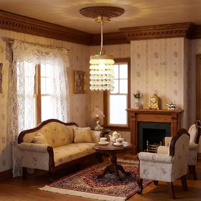 TOYANDONA Dollhouse Lights: Miniature Dollhouse Ceiling Lights - Vintage Hanging Lamp for Doll House Decoration - Simulation Furniture Accessories