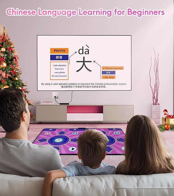 Dance Mats, Double Dance Mat with TV HD Port for Kids and Adults, Non-Slip Wireless Dance Pad with English Manual, Plug and Play, Christmas Birthday Gifts