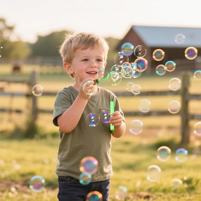 Winrayk Western Cowboy Party Favors, 24Pcs Self-designed Mini Bubble Wands for Kids Bubbles Bulk & Detachable Topper (6 Styles & Colors), Birthday Gift Pinata Filler Goodie Bag Stuffer Classroom Prize