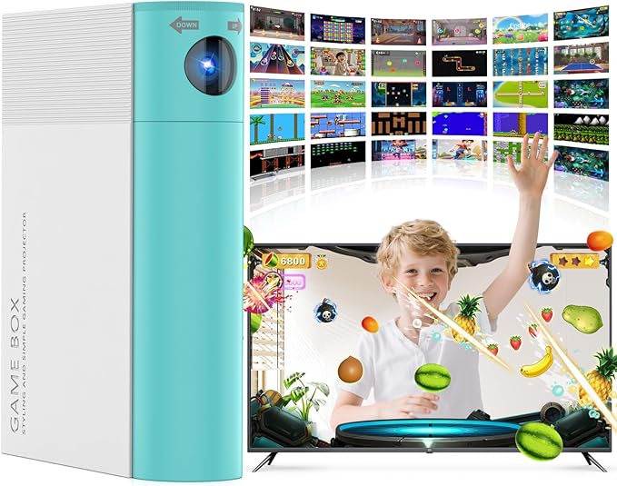 AR Motion Game Console for Kids: Plug and Play TV Video Game System for Indoor Physical Play Interactive Family Fun Game Nights Parties Playtime - Great Gift for Boys Girls (Green&White)