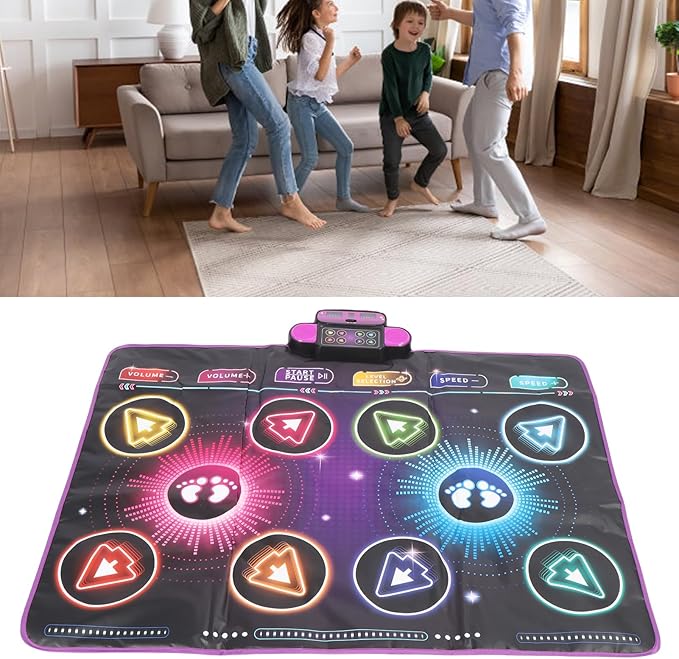 Alomejor Electronic Dance Mat Dual Player Interactive Game Pad for Kids Family Home Parties
