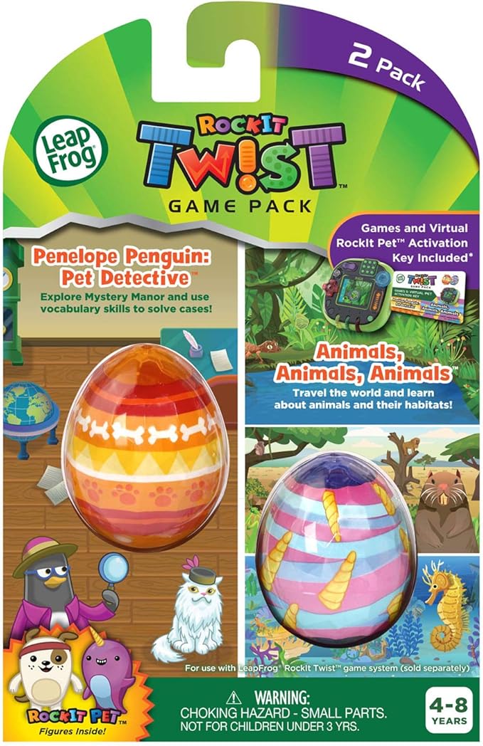 LeapFrog RockIt Twist Dual Game Pack: Penelope Penguin: Pet Detective and Animals, Animals, Animals
