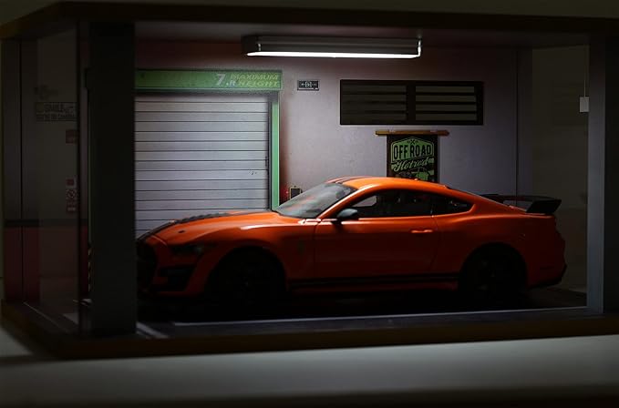 Display Case for 1/18 Diecast Cars,Acrylic Display Case for 1/12 Scale Toy Motorcyle with LED Lighting, Off Road-3 Open Side