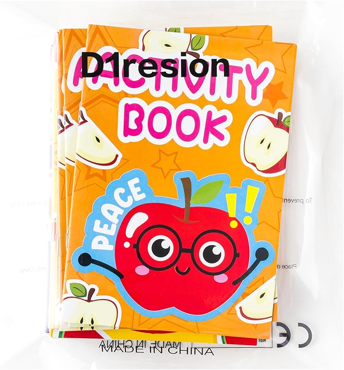 24Pcs Religious Fruit Activity Books for Kids - Mini Fun Games Coloring Book Bulk Party Favors Goodie Bags Stuffers for Birthday Classroom School Students Rewards Supplies