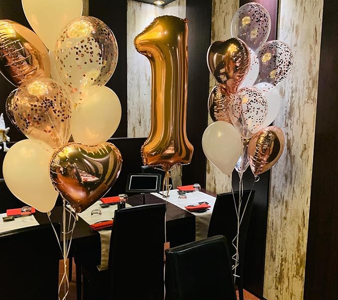 Gold Number 50 Balloon 40 Inch, 50th Birthday Party Decorations for Children, Giant 50 Foil Balloon for Party Supplies