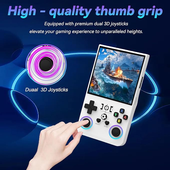 R36max Retro Handheld Game Console,64gb Memory,4000mah Battery, 18000 Pre-Installed Games ,4.0-Inch Ips Hd Screen Portable Retro Gaming Console,Suitable For Travel And Home Use (White) (White, 64, GB)