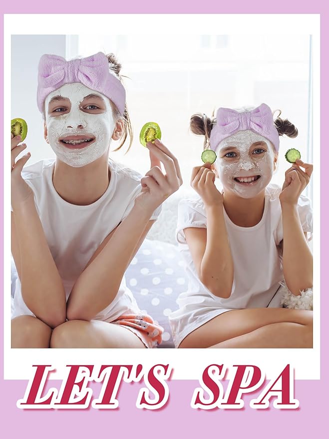 Sintuff 24 Pcs Sleepover Party Supplies for Girls 6 Spa Robes for Girls Slumber Party 6 Tote Bags 6 Headbands 6 Spa Masks
