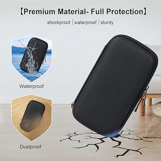 Elonbo Carrying Case for TEBIYOU/ WELLST·G/ TaddToy/ Beijue/ FAMILY POCKET/ CCTU/ X-JOYKIDS/ GREENCREEK/ Beico/ KAVOYI/ GuaiyeyeAP Handheld Game Console, Portable Electronic Gaming Player Bag, Black+