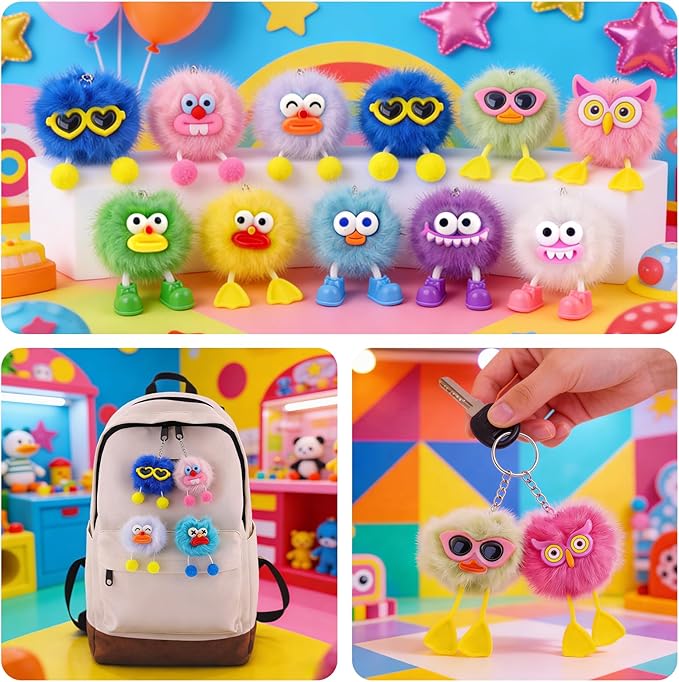Zhazieon 12PCS Party Favors Kids Keychains - It Comes With 12Pcs Easter Eggs,Fun Keychain Cute for Boys Girls Easter Basket Stuffers Party Favors Easter Egg Fillers Hunt