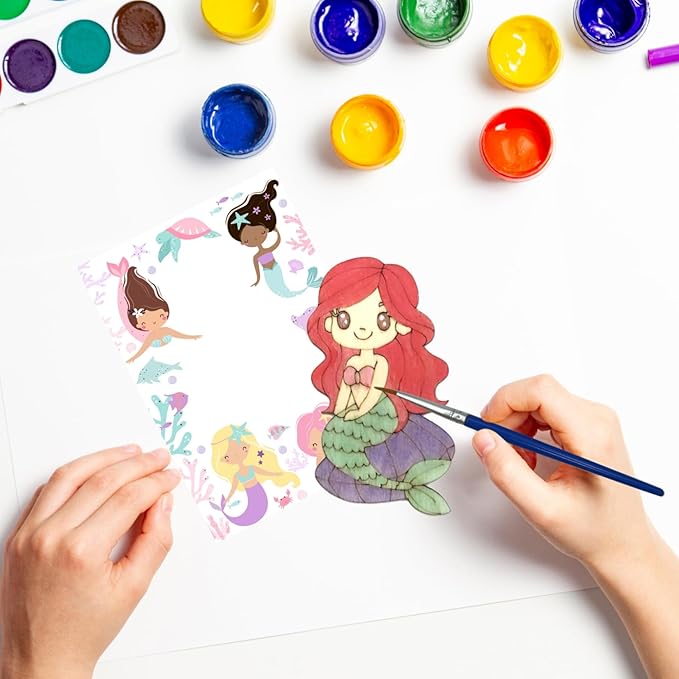 Mermaid Party Favors - 12 PCS Mermaid Birthday Party Supplies - Bubbles & Paint Crafts - Mermaid Birthday Decorations Goodie Bags Gifts Prizes for Kids Girls Toddler
