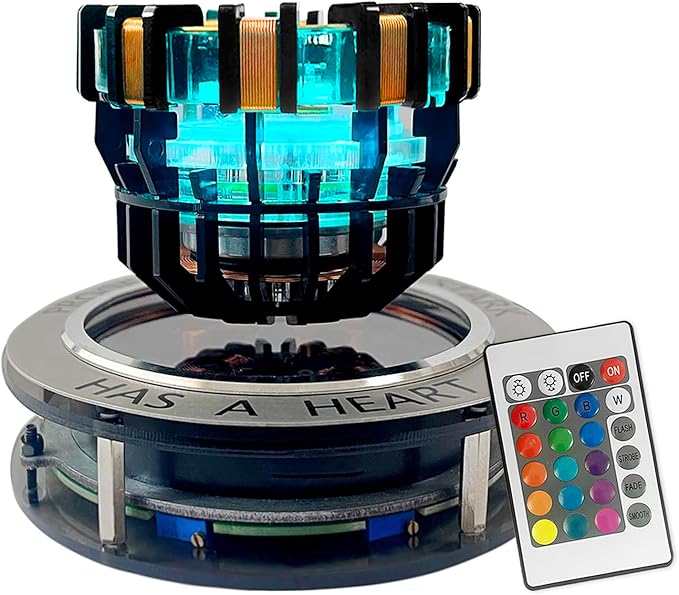Arc Reactor MK1 Levitating 1:1 Scale Floating and Spinning LED Tech Decor,Desk Display, Unique Gift (MK1)