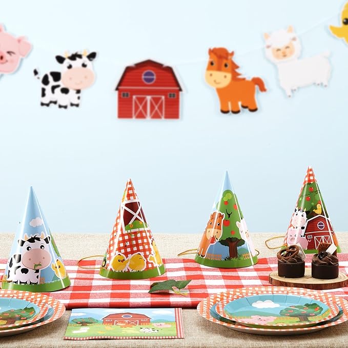 WERNNSAI Birthday Party Hats - 12 Pcs Birthday Party Supplies Cone Hat Headbands Colorful Paper Party Hats for Kids