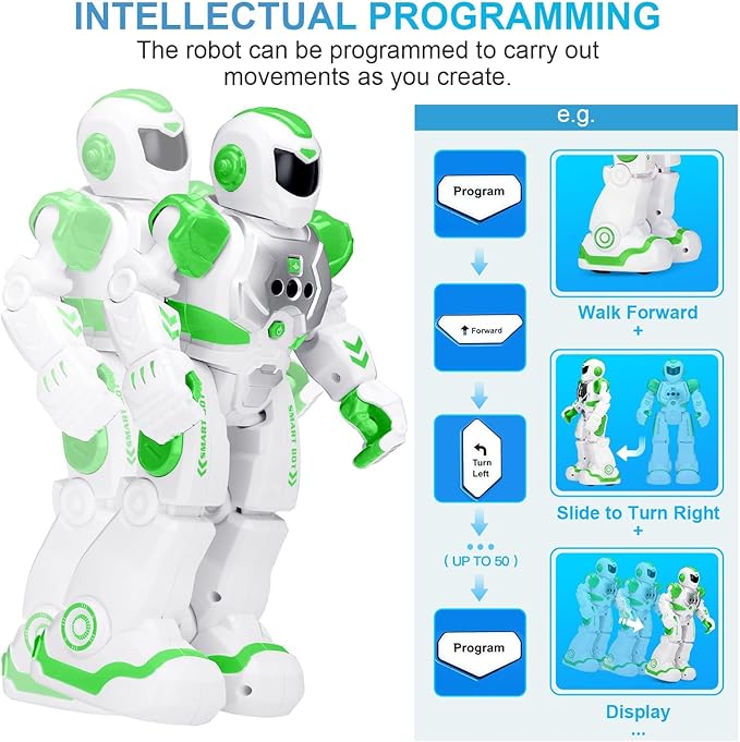KingsDragon Robots Toy for Kids, RC Gesture Sensing Toy, Interactive Walking Singing Dancing Robot Birthday Presents for Boys Girls Age 6 7 8 9 Years Old,Green