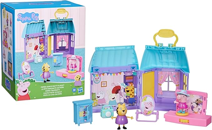 Peppa Pig Peppa’s Dance Party Playset with House, 2 Figures, 6 Accessories, Preschool Toys for Girls and Boys, Kids Gifts, Ages 3+ (Amazon Exclusive)