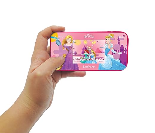 LEXiBOOK JL1895DP Disney Princess Handheld Console with 150 Games, Cyber Arcade Pocket, Pink