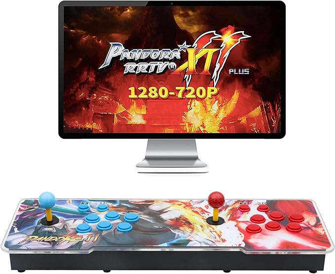 Pandora Treasure 3D Arcade Game Console, 30000 Classic & 3D Games, 4 Players Online, 1280X720 HD, Black