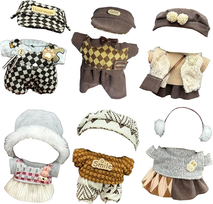 Clothes for Doll, 6 Pack Doll Outfits for 17cm Doll, Perfect for Play and Display, Accessories for Doll's Collectors, (No Dolls) (Set 5)
