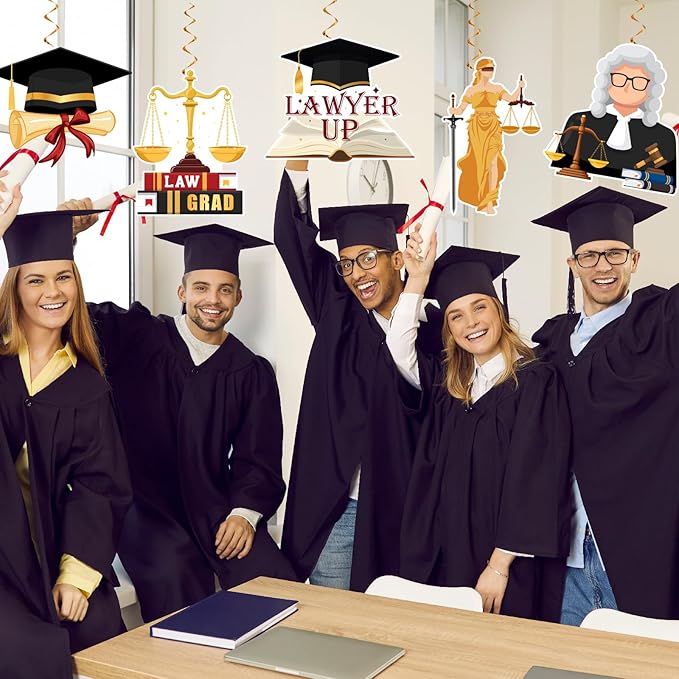 Law School Graduation Decorations 2026, Law School Grad Banner Hanging Swirls Class of 2026 Decorations for Lawyer Graduation Party Supplies
