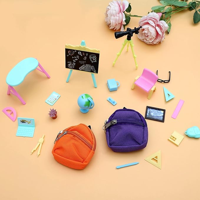 ONEST 50 Pieces Mini House School Supplies Mini School Accessories Miniature House Home Miniature Model DIY Accessories