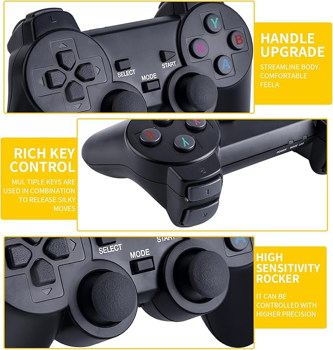Wireless Retro Game Console with 2 Wireless Controllers - Built-in 20,000+ Classic Games, 4K HDMI TV Output, 18 Simulators, Plug and Play - 64GB TF Card Included - Gift for Kids & Adults