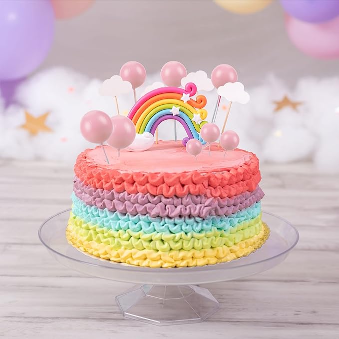 Gyufise 30Pcs Balls Cake Topper DIY Cake Insert Toppers Ball Cake Picks Cupcake Topper for Birthday Party Baby Shower Wedding Cake Decoration Pink