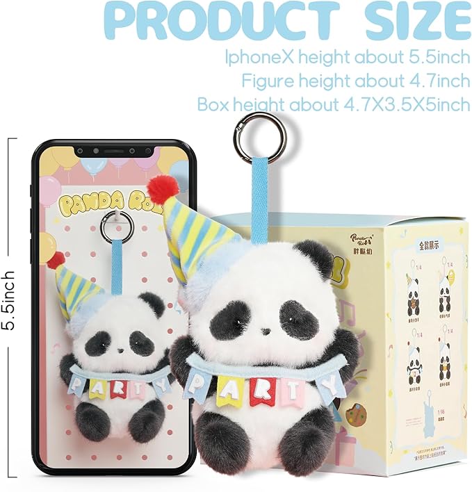 52TOYS Panda Roll Party Series Blind Box Stuffed Animal Plush Toy with Soft and Adorable Design, 1PC Perfect for Cuddling, Display, and Unique Posing, Ideal Gift for Panda Enthusiasts