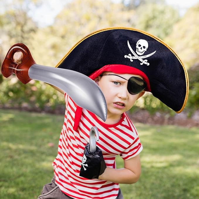 ZAUGONTW 12 Pcs Pirate Sword Pirate Party Toys Inflatable Swords, Inflated Knife for Birthday Party Supplies Halloween Cosplay Stage Props Summer Pool Swimming Parties Water Toy