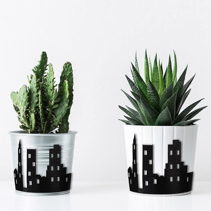 4 Pieces Hero City Cake Border Decoration Black Skyscraper Building Cake Topper Stick on or Lay on Building Images Lighted City Cakes Wrap for Hero Birthday Party Favors Supplies