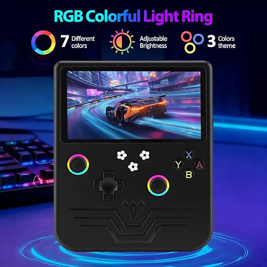 R60MAX Retro Handheld Game Console, 6.0 Inch HD IPS Screen, Retro Gaming Console Built-in 20000+Games, Portable Video Console, Linux System, Retro Game Consoles Ultra-Long Standby Time (Black 128GB)