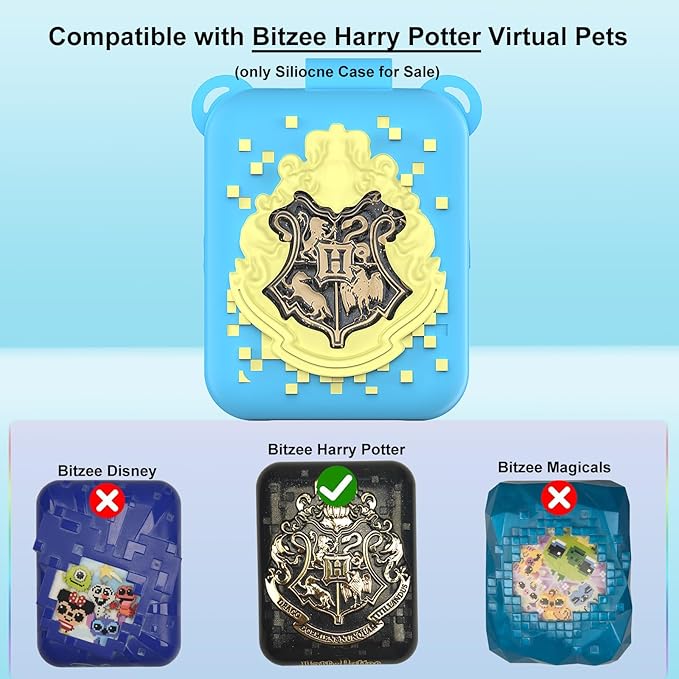 JCHPINE Silicone Cover Case for Bitzee Harry Potter Interactive Digital Pet, Protective Cover for Harry Potter Bitzee Pets Accessories (Blue)