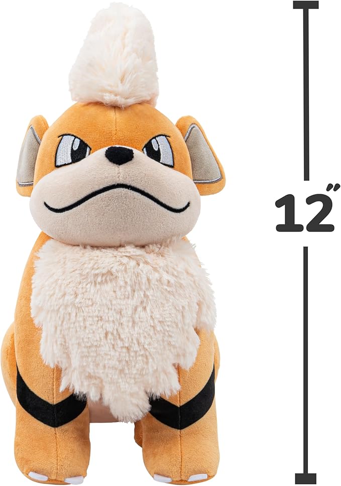 Pokemon Growlithe Plush - 12-Inch Soft Plush with Authentic Details