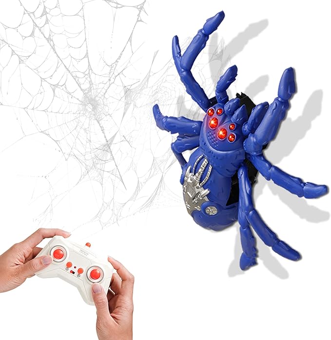 Wall Climbing Remote Control Spider, Rechargeable RC Wall Crawler Tarantula Robot with High Speed & 360° Rotation, Funny Prank Toys Gifts for Boys & Girls Age 3+ (Purple)