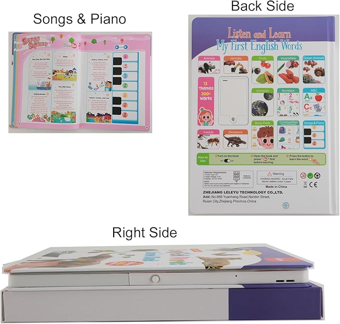 First English Words Sound Book for Kids - My First English Sound Book with Speak and Spell Feature, 13 Themes 300+ Words Picture-Audio Books for Kids