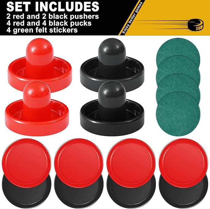 Air Hockey Pushers and Air Hockey Pucks, Indoor Games Goal Handles Paddles Replacement Accessories Set for Game Tables Equipment