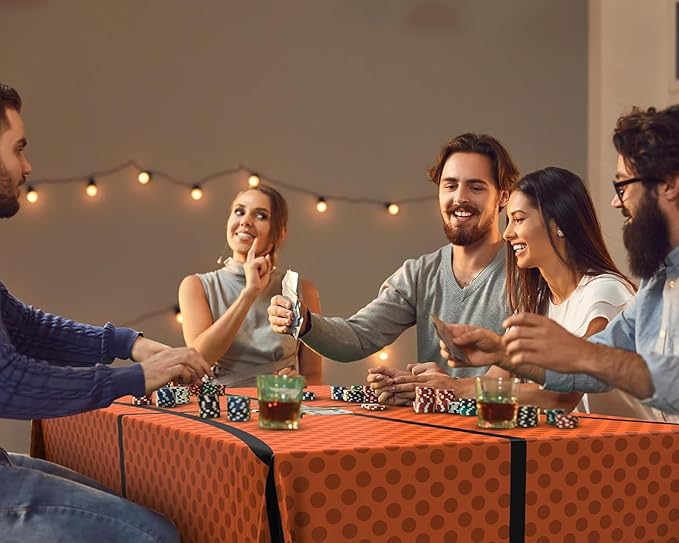 Oudain 6 Pcs Basketball Tablecloth 87 x 51 Inches Disposable Plastic Basketball Table Cover Rectangular Game Day Tablecloth Field for Birthday Decoration Sport Ball Themed Party Supplies