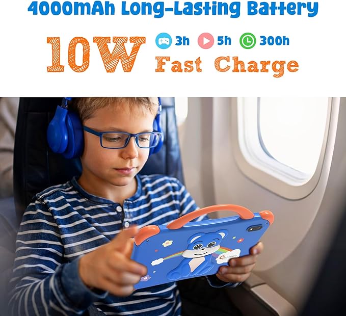 CWOWDEFU Kid's Tablet, 7' Tablet for Kids, 64Gb Android 14 Tablet Features 4000mAh Battery, Bluetooth 5.0, 5G WiFi, 5MP+2MP Dual Camera, Best Gift for Children