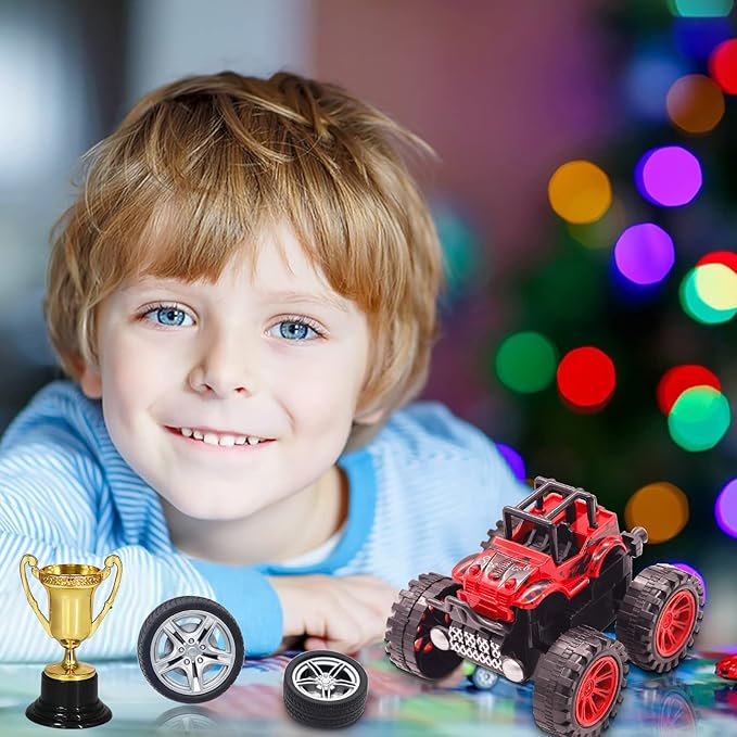 MEMOVAN Trucks Cake Topper Truck Cake Decorations Racing Car Birthday Cake Cupcake Topper Decoration for Boy's Kids Blaze Truck Theme Birthday Supplies Racing Car Party Favors-30pcs