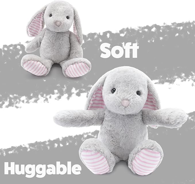 Gray Bunny Rabbit Stuffed Animals Plush Toys for Kids Girls Boys Baby Birthday Bedtime Gift, 17.7 inches