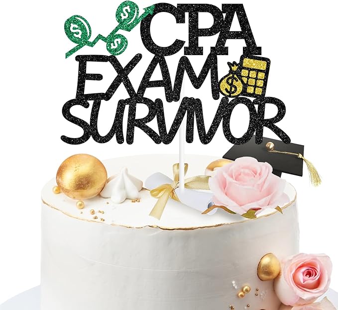 CPA Exam Survivor Cake Topper, CPA Graduation Cake Decorations, CPA Exam Passed, Accounting Grad Party Supplies